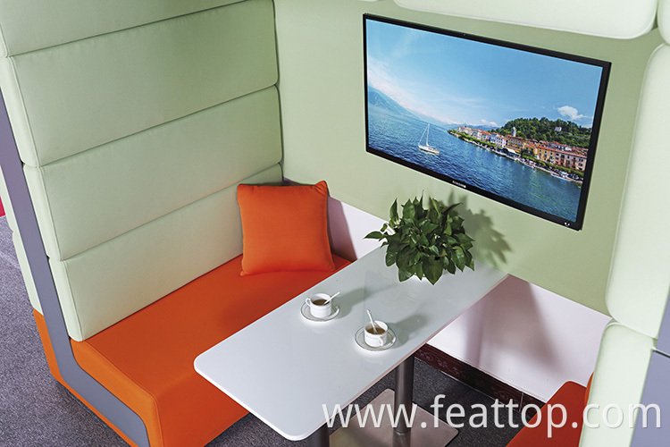 Morden High Back Commercial Double Seaters Private Meeting Soundproof Sofa For Office Chatting Area